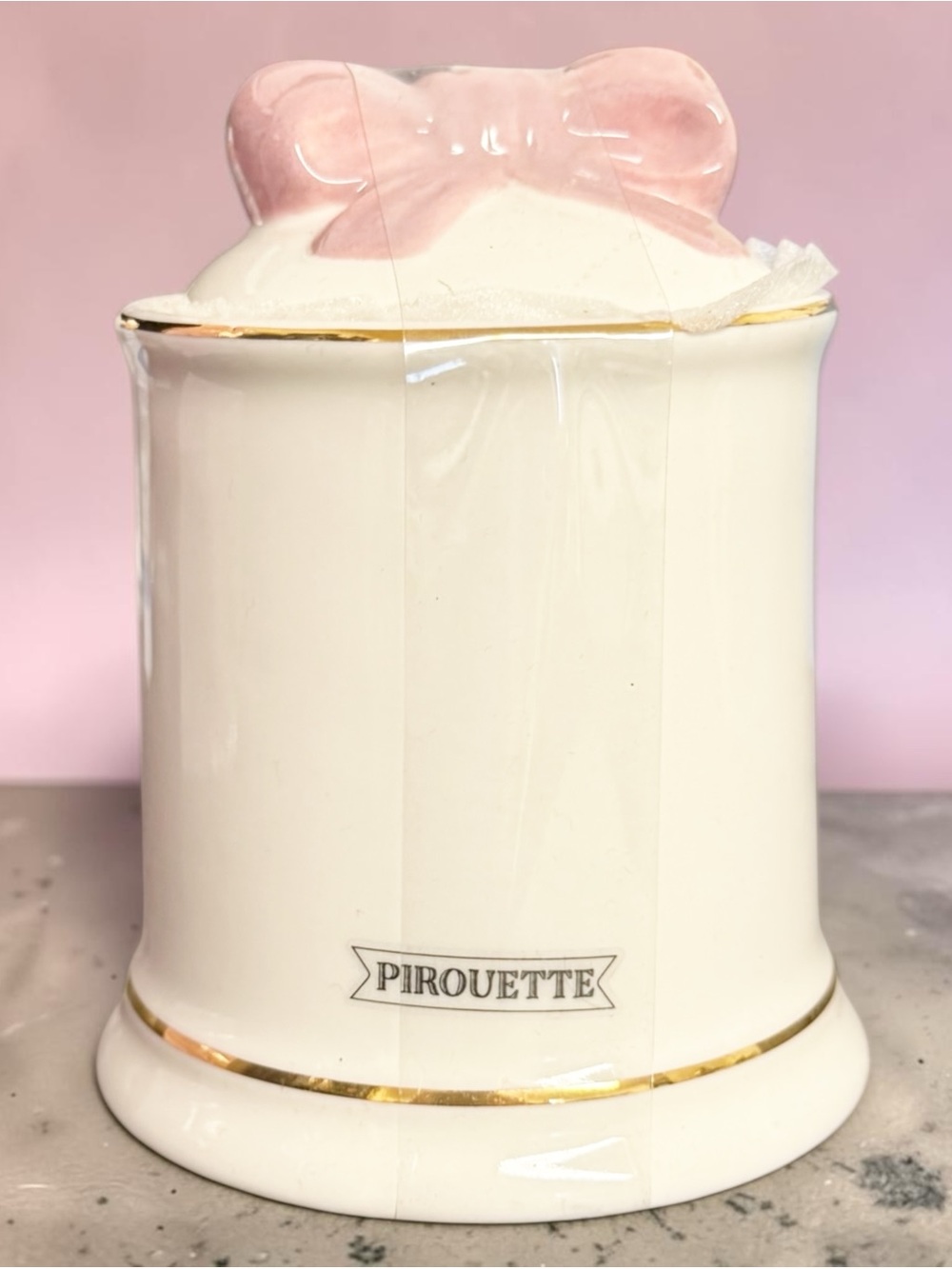 New Pirouette Ceramic Canister with Bow Lid